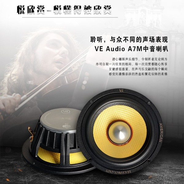 威格汽车音响A7.3M子弹头中音喇叭