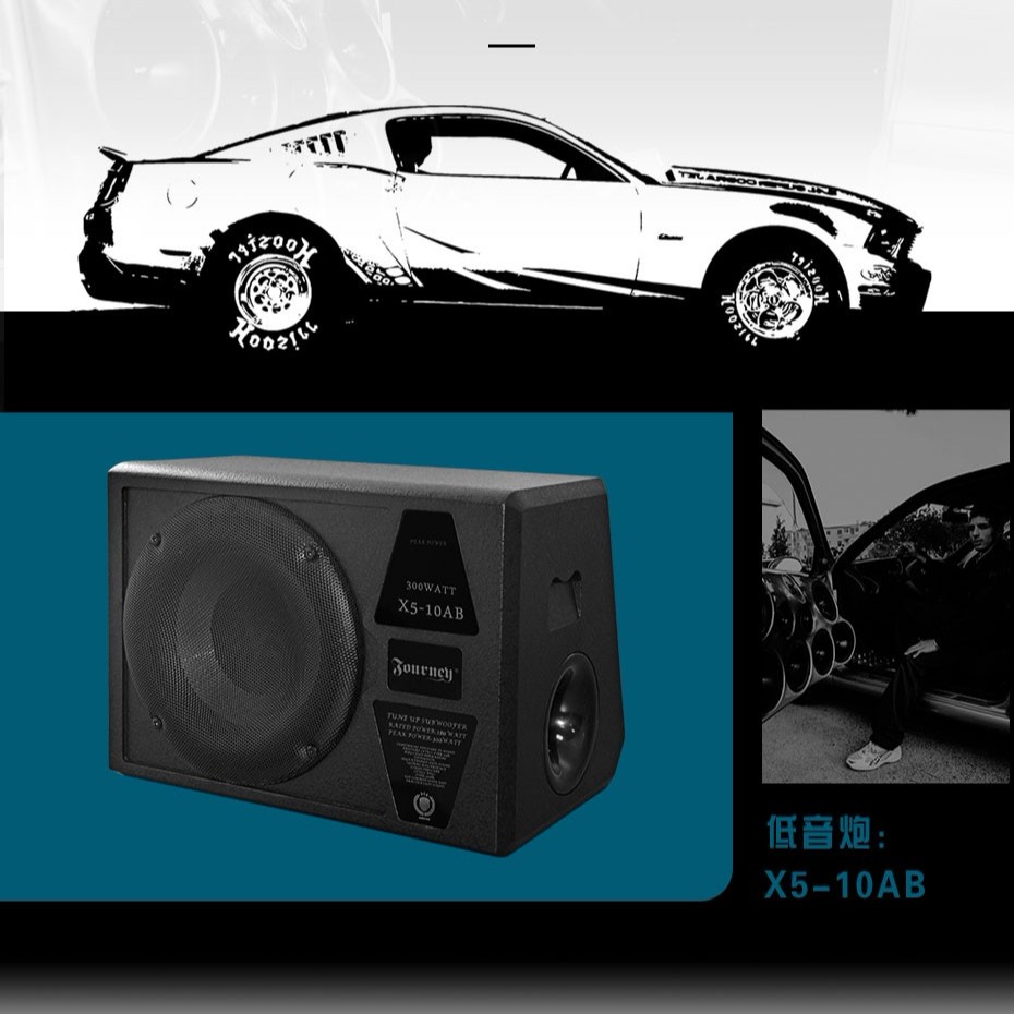 震撼力汽车音响有源低音炮10寸AB类低音炮X5.10AB